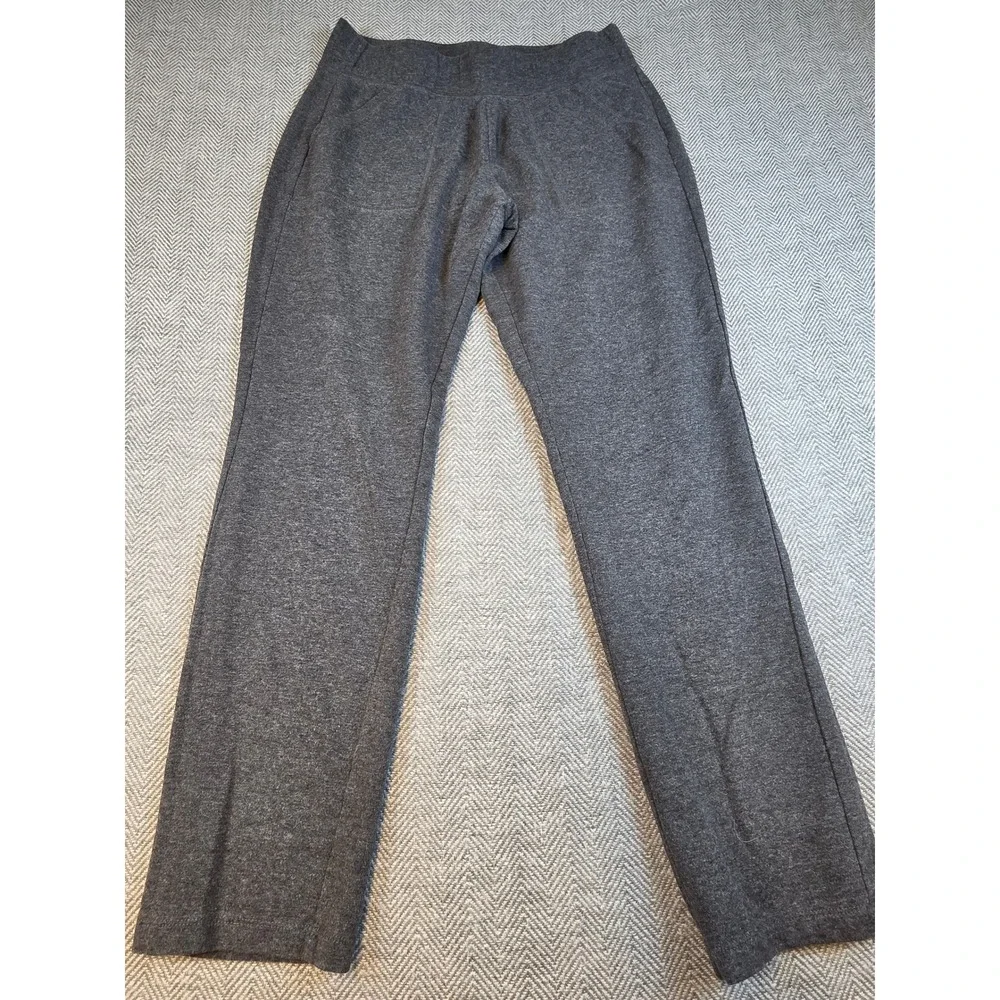 St Johns Bay Active Womens Medium Gray Heather Straight Leg Yoga Pants Pockets